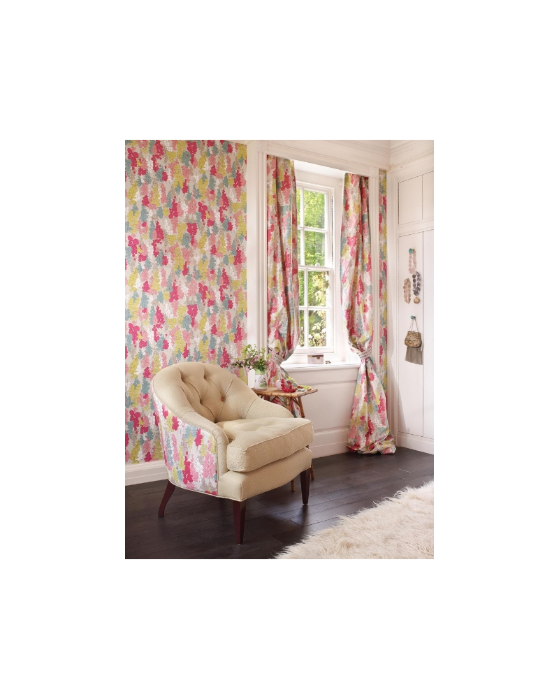 Papel Pintado Fairfield NCW4104-05_AQUA ROSE PINK - NINA CAMPBELL