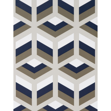 Papel Pintado GDW-5248-001 Xabi Azul-Marron - LORENZO CASTILLO