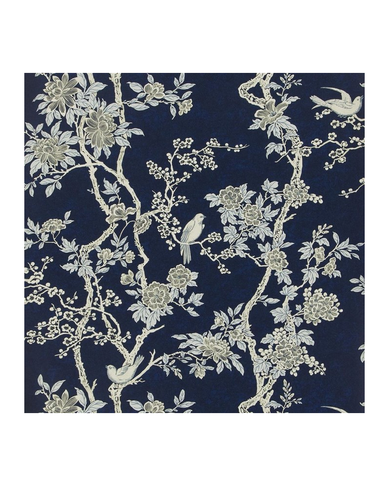 PRL048-04 MARLOWE FLORAL - PRUSSIAN BLUE