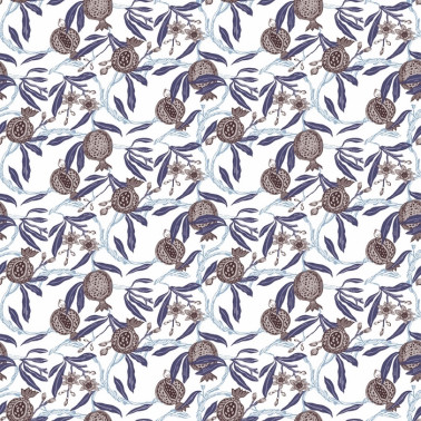 Papel Pintado GDW-5439-003 Granadas Blanco-Berenjena - GASTON Y DANIELA