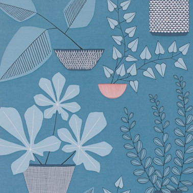 Papel Pintado MISP1175 HOUSE PLANTS BLUE ROOM - MISSPRINT