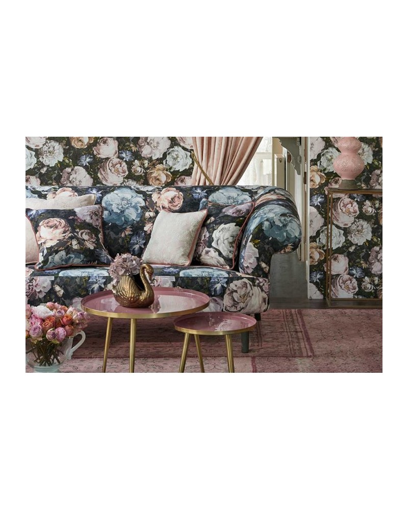 Tela F1088-04 FLORETTA MINERAL CHARCOAL CLARKE & CLARKE