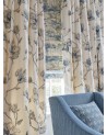 Tela J921F-01 LOLA FLOWER Linen Aqua JANE CHURCHILL