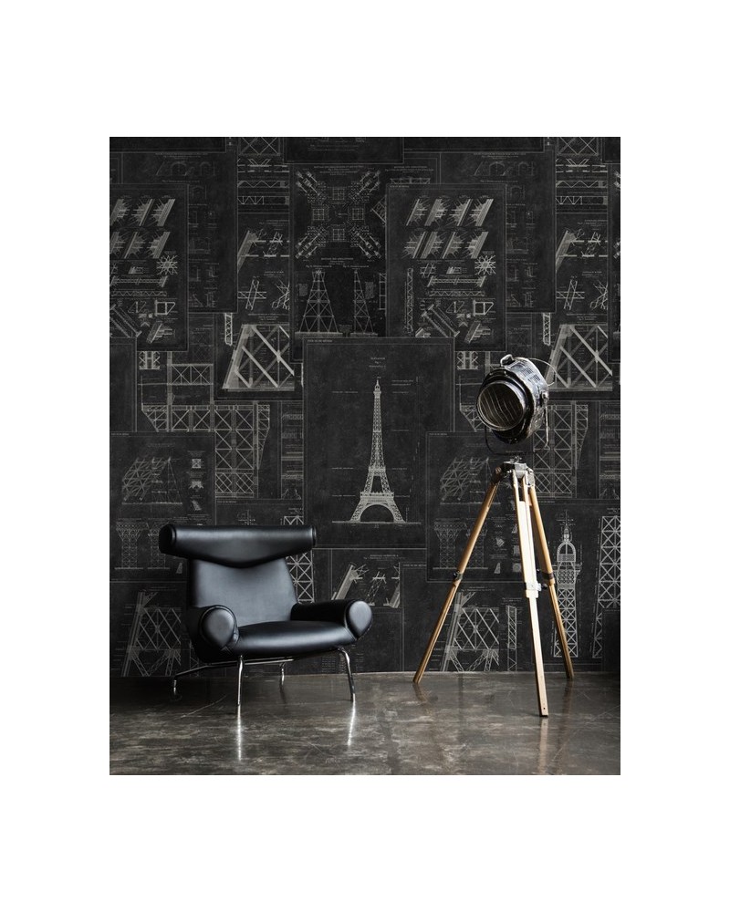 Papel Pintado GRAND EIFFEL Anthracite WP20218 - MIND THE GAP