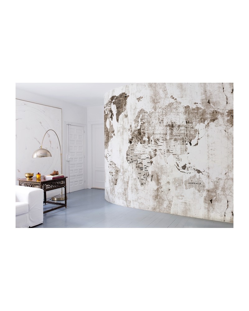 Papel Pintado 6500106 NEWSPAPER MAP SEPIA - COORDONNE