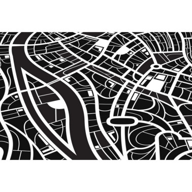 Papel Pintado R12432 Roadways, black&white - REBEL WALLS