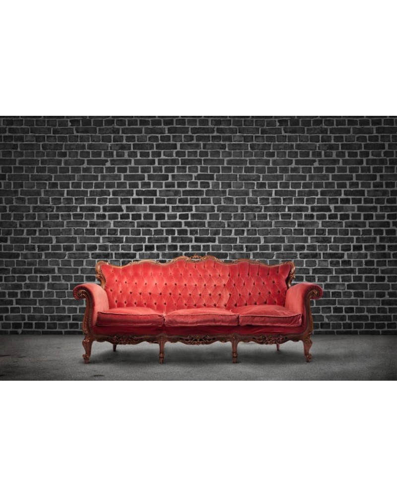 Papel Pintado R10962 Brick Wall, black - REBEL WALLS