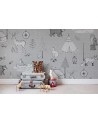 Papel Pintado R15312 Camping Trip, Grey - REBEL WALLS