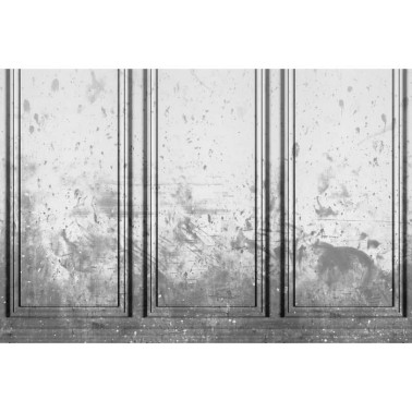 Papel Pintado R15383 Patinated Panels, Smoke - REBEL WALLS