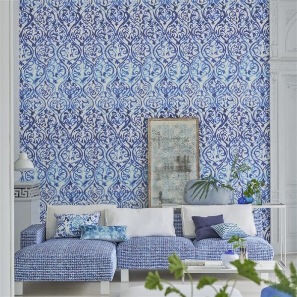 Papel Pintado PDG1029/01 ARABESQUE COBALT - Designers Guild