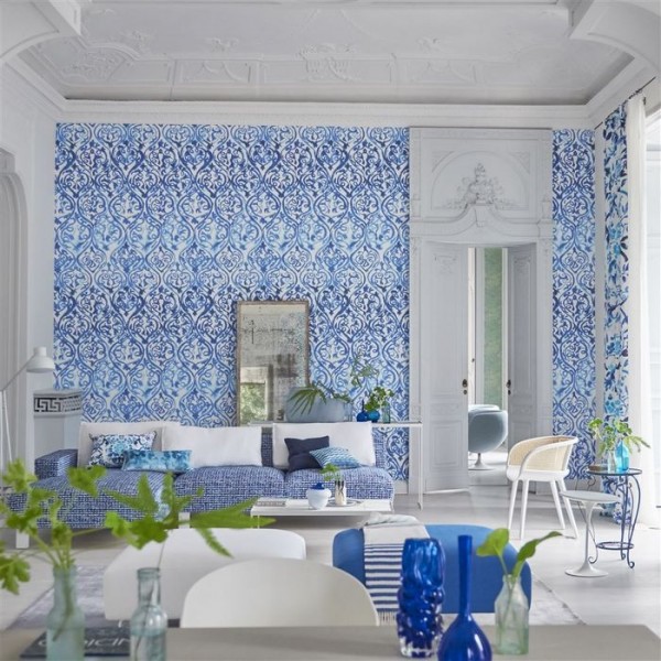 Papel Pintado PDG1029/01 ARABESQUE COBALT - Designers Guild