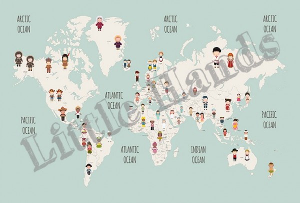 Papel Pintado United Nation World Map - LITTLE HANDS