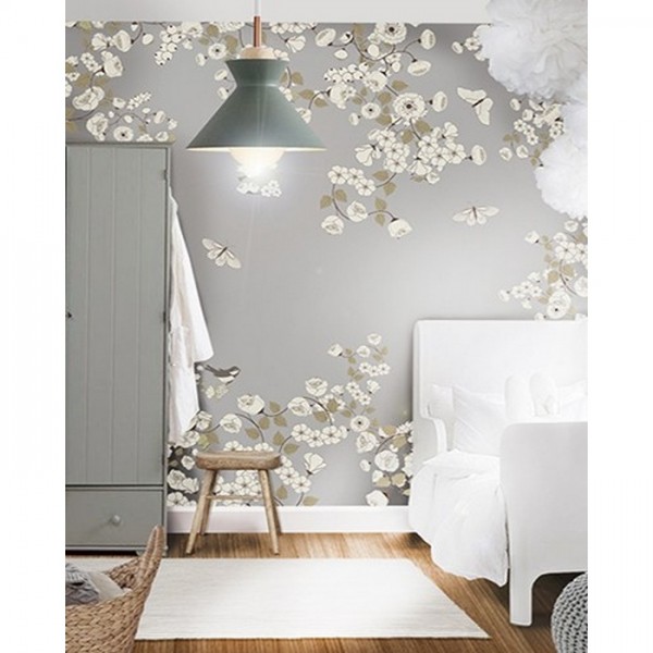 Papel Pintado White Flowers - LITTLE HANDS