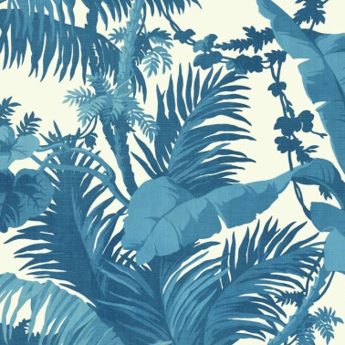 Papel Pintado PAMPAS OFF WHITE CERULEAN - HOUSE OF HACKNEY