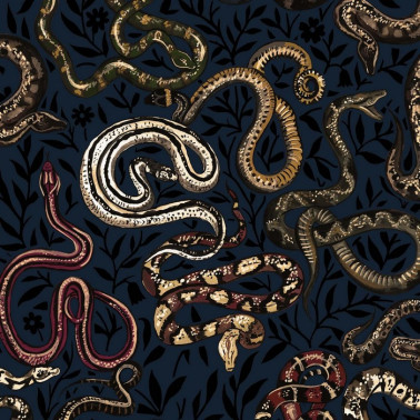 Papel Pintado SNAKES AND ADDERS BLACK - HOUSE OF HACKNEY