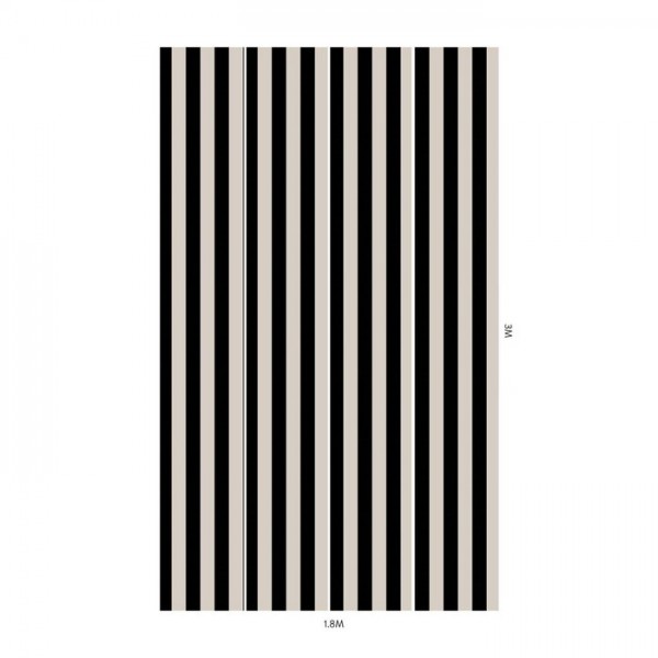 Papel Pintado MONO STRIPE OFF BLACK OYSTER - HOUSE OF HACKNEY