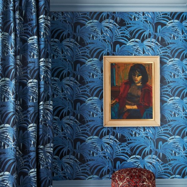 Papel Pintado PALMERAL MIDNIGHT AZURE - HOUSE OF HACKNEY