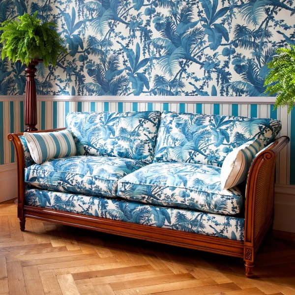 Papel Pintado PAMPAS OFF WHITE CERULEAN - HOUSE OF HACKNEY