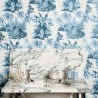 Papel Pintado SUMATRA OFF WHITE & AZURE - HOUSE OF HACKNEY