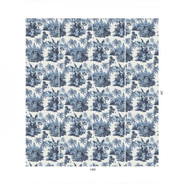 Papel Pintado SUMATRA OFF WHITE & AZURE - HOUSE OF HACKNEY