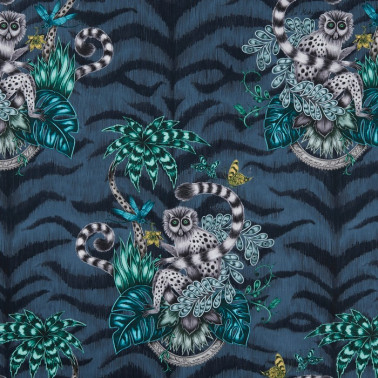 Papel Pintado Lemur Navy WP W0103-03 - CLARKE & CLARKE