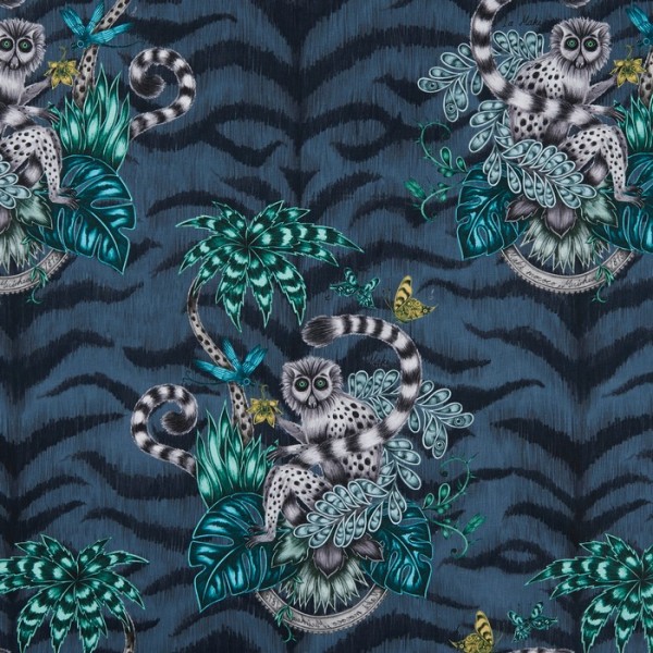 Papel Pintado Lemur Navy WP W0103-03 - CLARKE & CLARKE Papel Pintado Lemur Navy WP W0103-03 - CLARKE & CLARKE