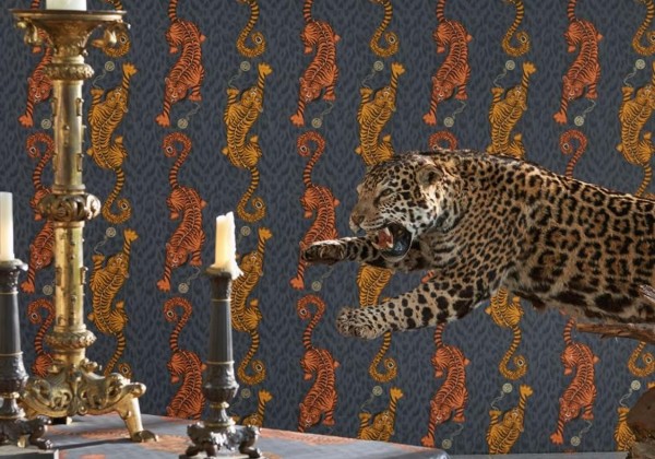 Papel Pintado Tigris Navy WP W0105-03 - CLARKE & CLARKE