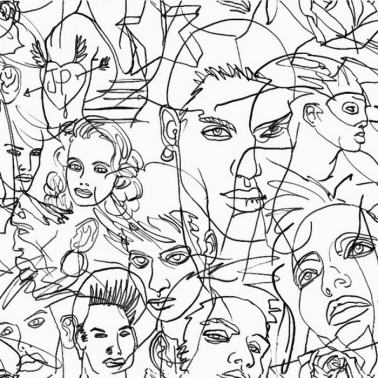 Papel Pintado 3322-01 CROQUIS ECRU-NOIR - JEAN PAUL GAULTIER