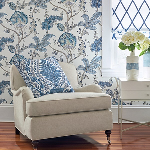 Papel Pintado KALAMKARI VINE AT78739 Black White - ANNA FRENCH