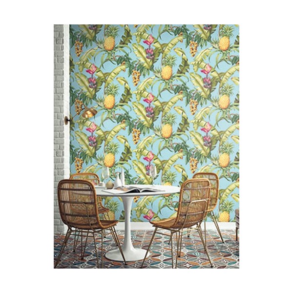 Papel Pintado TP80002 PINEAPPLE FLORAL - WALLQUEST