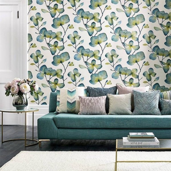 Papel Pintado Kienze Ochre-Steel 111958 - Harlequin
