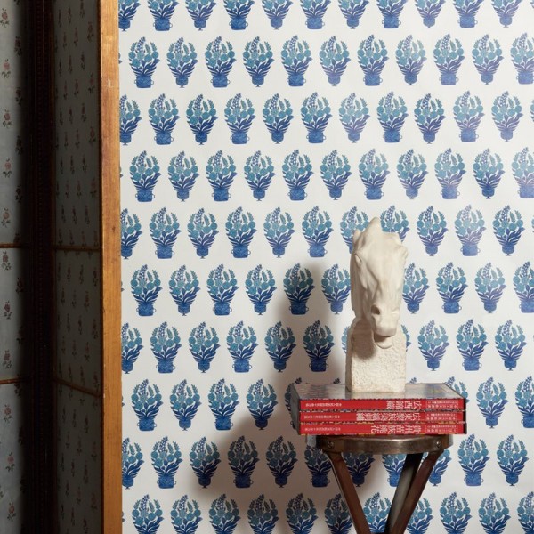 Papel Pintado LCW-1020-001 CELORIO AZUL-TEJA - LORENZO CASTILLO