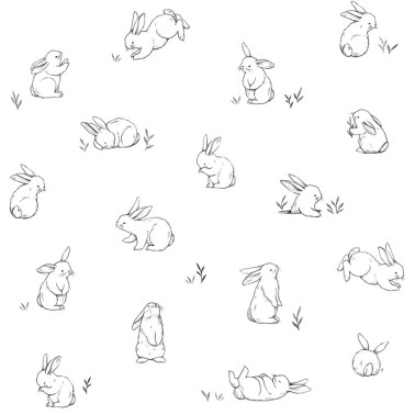 Papel Pintado H0440 BUNNIES SKETCHES - LILIPINSO