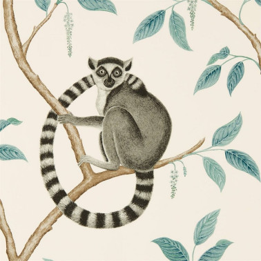 Papel Pintado RINGTAILED LEMUR DGLW216665 Stone/Eucalyptus - Sanderson
