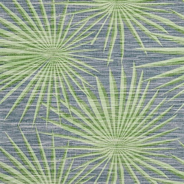 Palm Frond T10141 Navy and Green