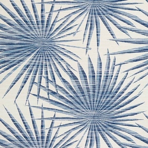 Palm Frond T10144 Navy and White