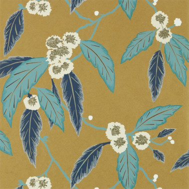 Papel Pintado Coppice 112133 Navy Lagoon Gold - Harlequin
