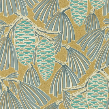 Papel Pintado Foxley 112127 Kingfisher Gold - Harlequin