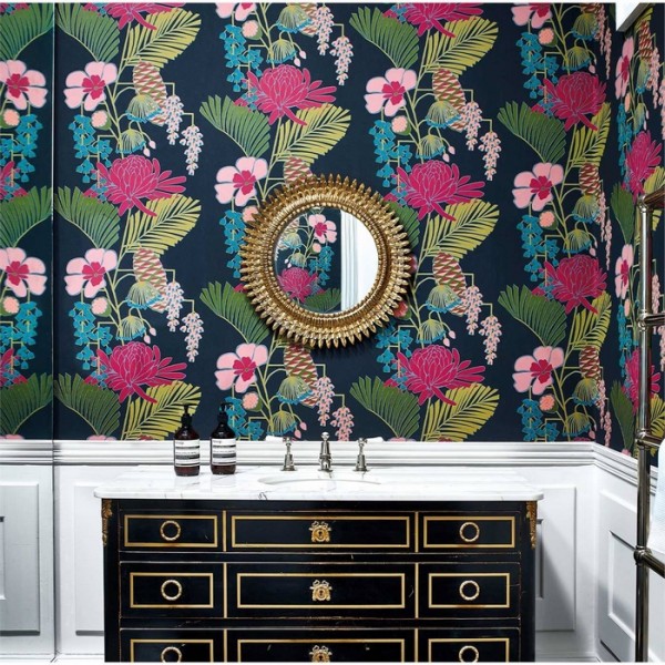 Papel Pintado Salon 112153 Ebony Azalea Fern - Harlequin