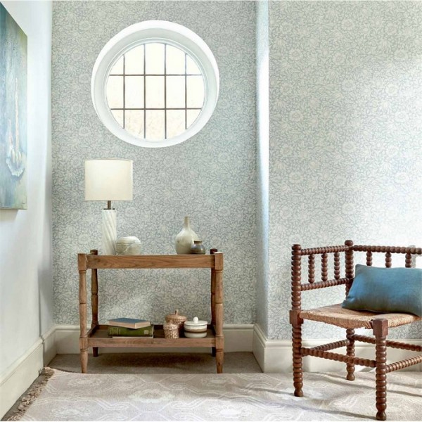 Papel Pintado Mallow 216679 Chalk Duck Egg - MORRIS CO