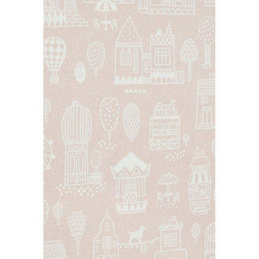 Papel Pintado Small Town Dusty Pink 118-03 - MAJVILLAN