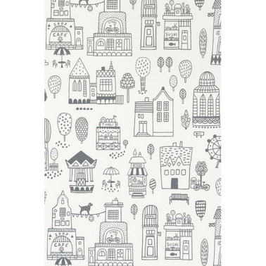 Papel Pintado Small Town Soft Black 118-02 - MAJVILLAN