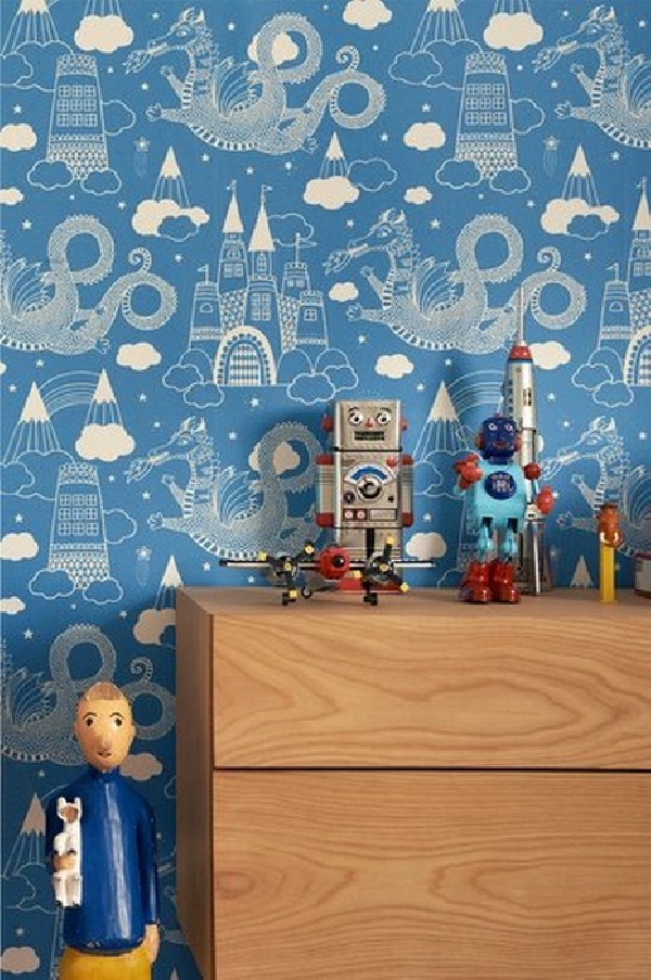 Papel Pintado Dragon Sky Dark Blue 103-01 - MAJVILLAN