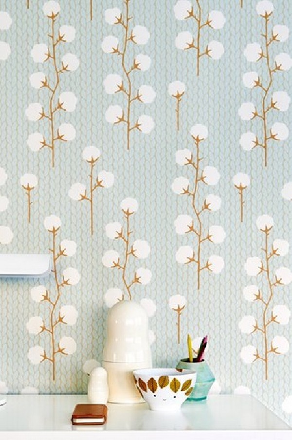 Papel Pintado Sweet Cotton Turquoise 108-02 - MAJVILLAN