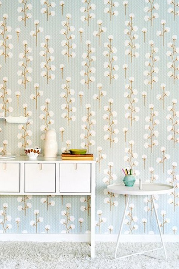 Papel Pintado Sweet Cotton Turquoise 108-02 - MAJVILLAN