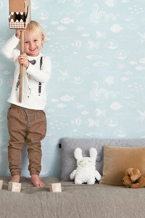 Papel Pintado The Big Blue Dusty Turquoise 119-01 - MAJVILLAN