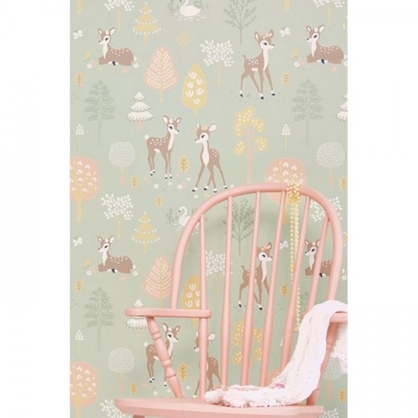 Papel Pintado Golden Woods Dusty Green 125-02 - MAJVILLAN