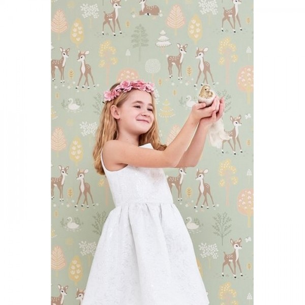 Papel Pintado Golden Woods Dusty Green 125-02 - MAJVILLAN