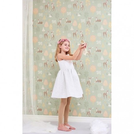 Papel Pintado Golden Woods Dusty Green 125-02 - MAJVILLAN