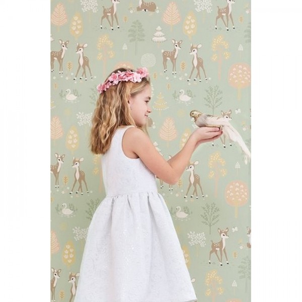 Papel Pintado Golden Woods Dusty Green 125-02 - MAJVILLAN